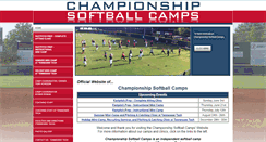 Desktop Screenshot of championshipsoftballcamps.com